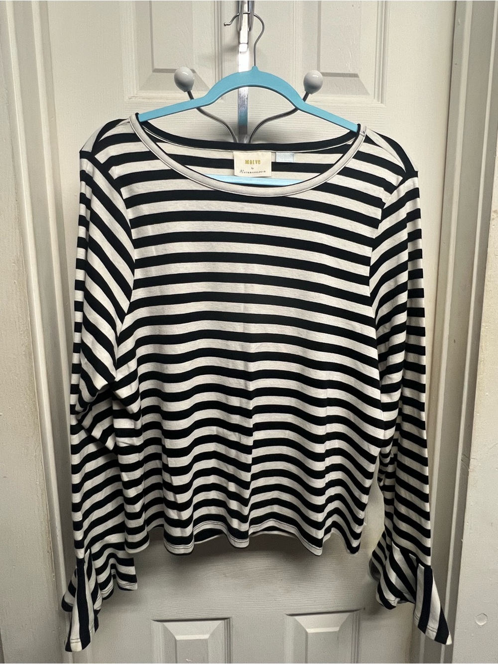 Anthropologie Maeve Black & White Striped Top